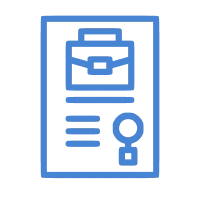 Blue document icon with briefcase symbol