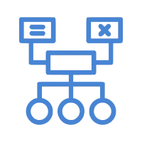 Flowchart diagram with decision symbols